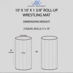 AK Athletic Equipment 10' X 10' X 1 3/8" Roll-Up Martial Arts Mat - Durable, Non-Slip, Portable Training Mat for MMA, Karate, and Judo 11 AK Athletic Equipment 10' X 10' X 1 3/8