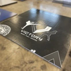 AK Athletic Equipment Clearance 115” X 10’ Black Mat With Logo Error Roll-Up Mat Print Flaw Martial Arts