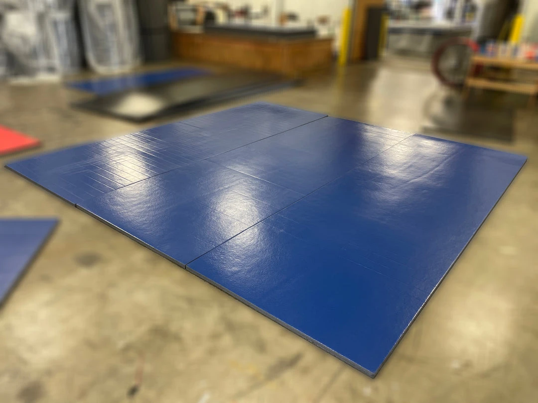 AK Athletic Equipment 14' x 13' 11 3/4" x 1 3/8" Roll-Up Vinyl Wrestling Mat - Martial Arts Clearance 1 AK Athletic Equipment Martial Arts Clearance Wrestling 14' X 13' 11 3/4" X 1 3/8" Roll-Up Mat Vinyl Flaw