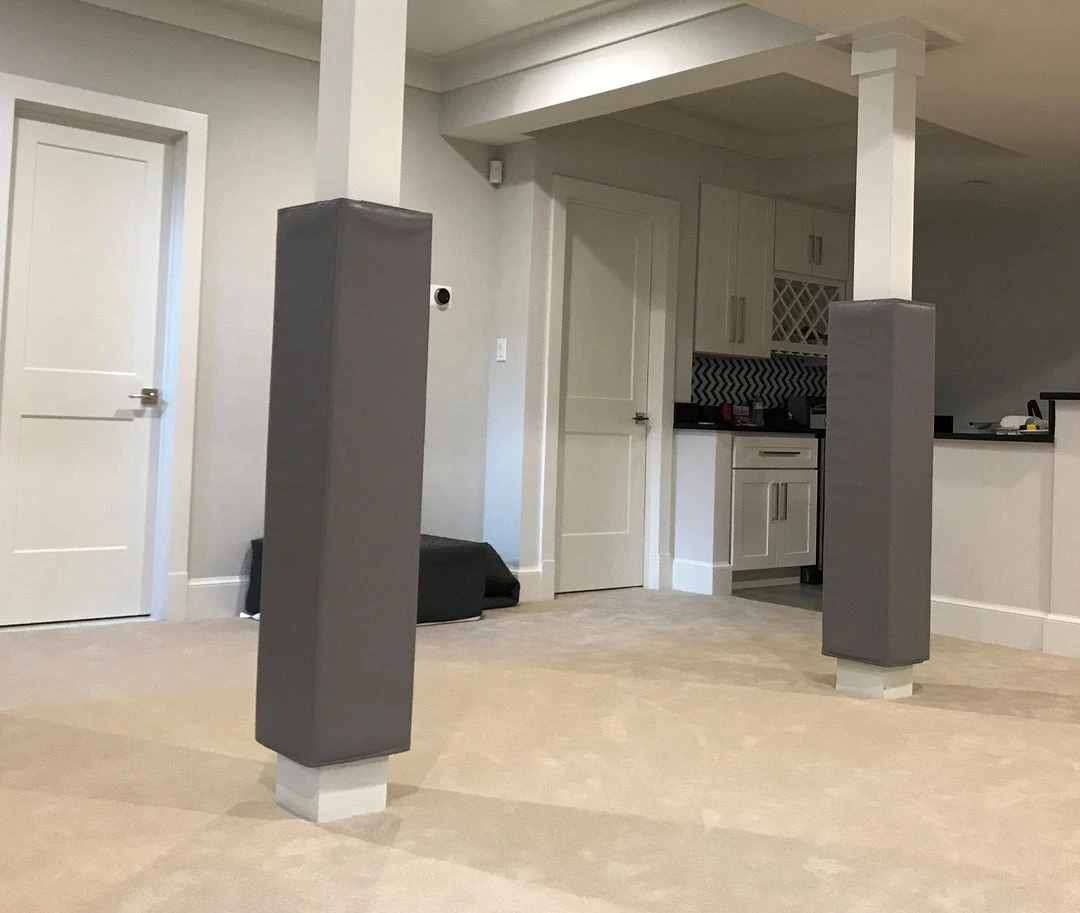 AK Athletic Equipment 4' Tall Four-Sided Pole Pads - 4" Side Width | Durable Column Protection 6 AK Athletic Equipment Pole Pads 4' Tall Four Sided Column Pad, 4" Side Width