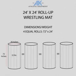 AK Athletic Equipment 24' X 24' Roll-Up Wrestling Mat