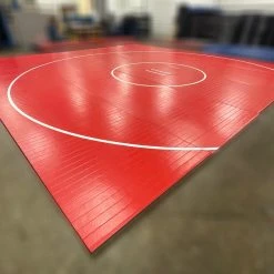 AK Athletic Equipment Clearance 30' X 30' X 1 3/8" Roll-Up Wrestling Mat Red