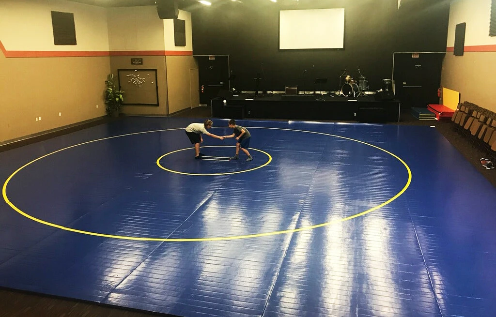 AK Athletic Equipment 38' X 38' X 1 3/8" Roll-Up Wrestling Mat - Durable & Portable for Training 2 AK Athletic Equipment 38' X 38' X 1 3/8" Roll-Up Wrestling Mat Wrestling Mats