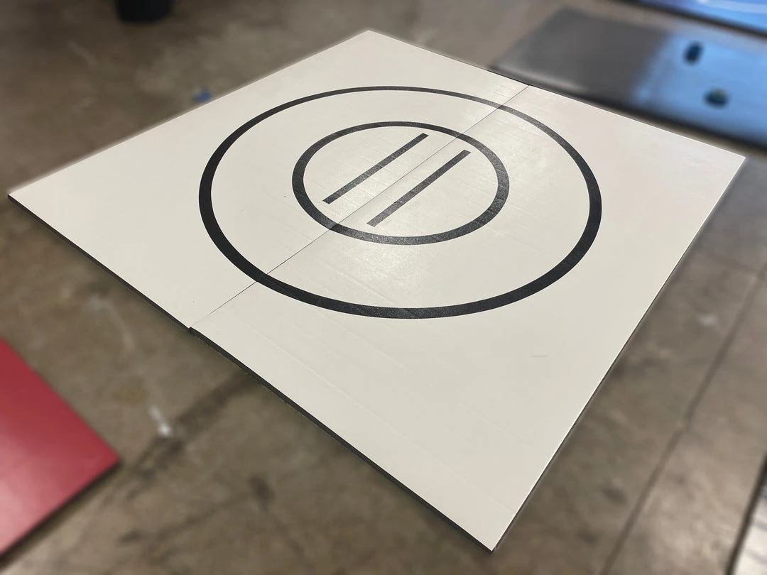 AK Athletic 8' X 8' Roll-Up Wrestling Mat - White Martial Arts Training Mat for Clearance Sale 1 AK Athletic Equipment Clearance 8' X 8' X 1 3/8" Roll-Up Wrestling Mat White Martial Arts