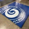 AK Athletic Equipment Martial Arts CLEARANCE Wrestling Mat 9' X 10' X 1 3/8" Roll-Up Mat VINYL Blue With Logo 2