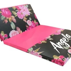 AK Athletic Equipment Black And Pink Peony 4' X 8' Folding Gymnastics Mat - Durable, Non-Slip, Portable 7 AK Athletic Equipment Black And Pink Peony 4' X 8' Folding Gymnastics Mat Folding Mats