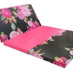 AK Athletic Equipment Black And Pink Peony 4' X 8' Folding Gymnastics Mat - Durable, Non-Slip, Portable 6 AK Athletic Equipment Black And Pink Peony 4' X 8' Folding Gymnastics Mat Folding Mats