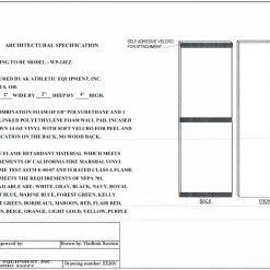 AK Athletic Equipment Easy Stick Wall Pads 4' Tall X 2' Wide