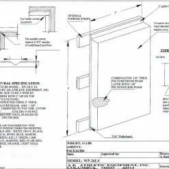 AK Athletic Equipment Custom Wood Backed Gym Wall Padding Panels 2' X 4'