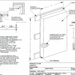 AK Athletic Equipment Custom Wood Backed Gym Wall Padding Panels 2' X 8'