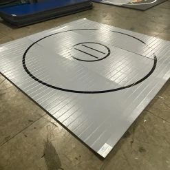 AK Athletic Equipment Martial Arts Clearance Wrestling Mat 12' X 12' X 1 3/8" Roll-Up Mat Gray With Black Lines