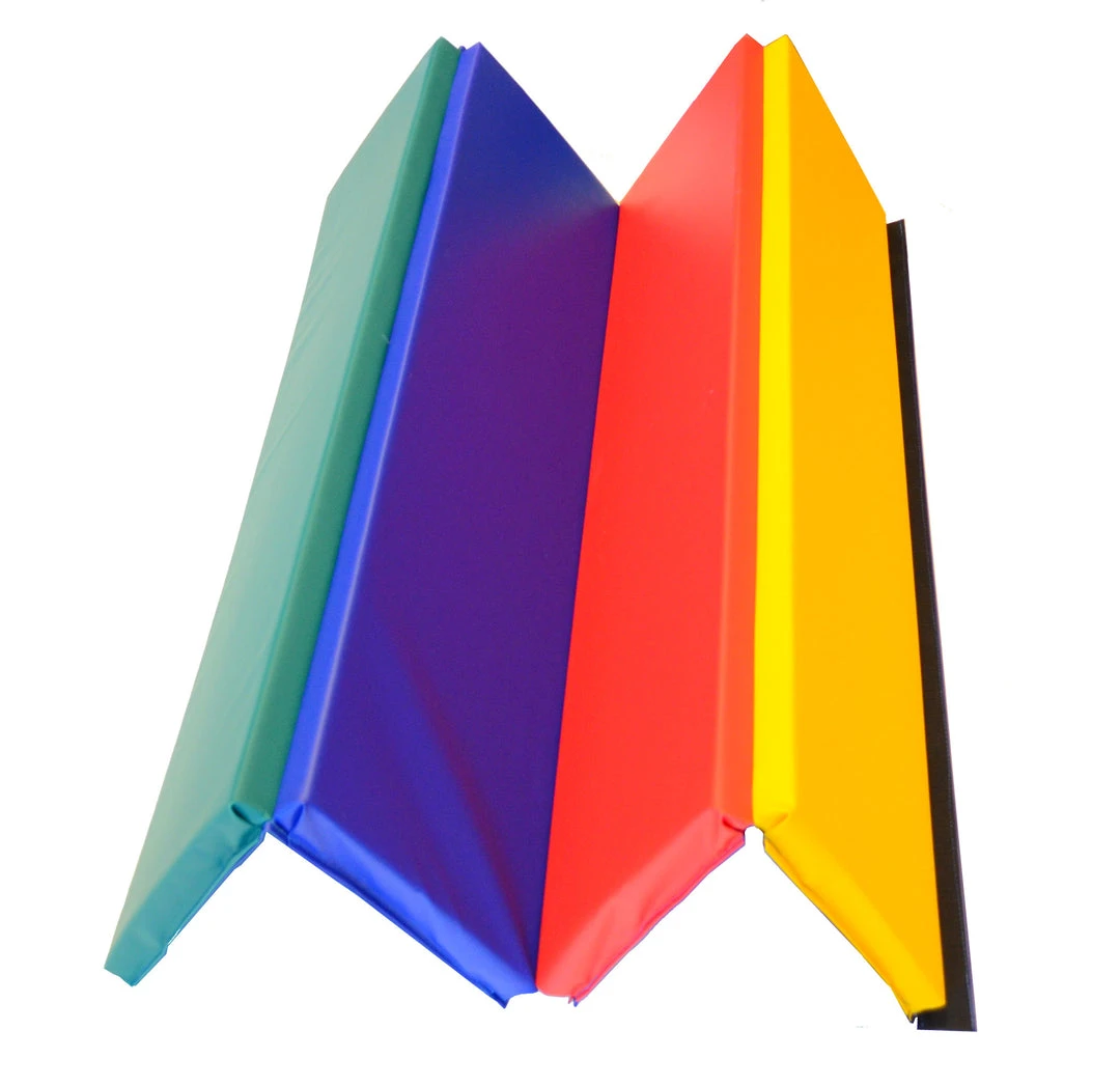 AK Athletic Equipment 4' X 4' X 1 3/8" Rainbow Folding Activity Mat - Durable, Non-Slip, Multi-Purpose Gym Mat 2 AK Athletic Equipment 4' X 4' X 1 3/8" Rainbow Folding Activity Mat