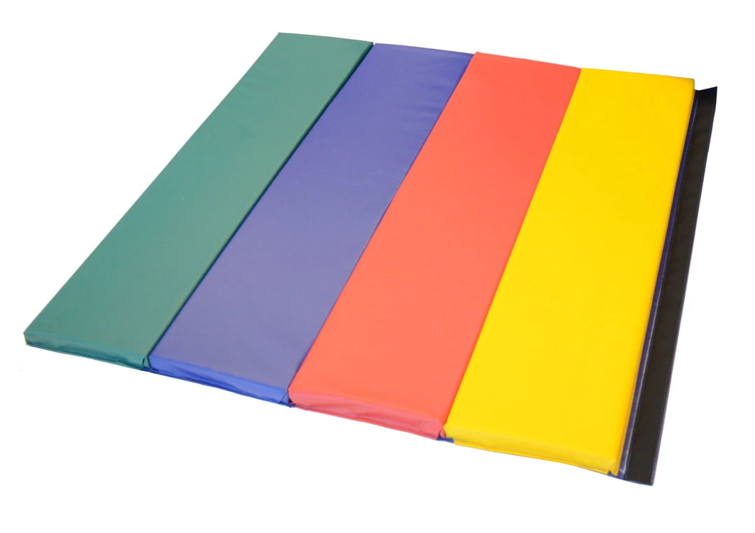 AK Athletic Equipment 4' X 4' X 1 3/8" Rainbow Folding Activity Mat - Durable, Non-Slip, Multi-Purpose Gym Mat 1 AK Athletic Equipment 4' X 4' X 1 3/8" Rainbow Folding Activity Mat