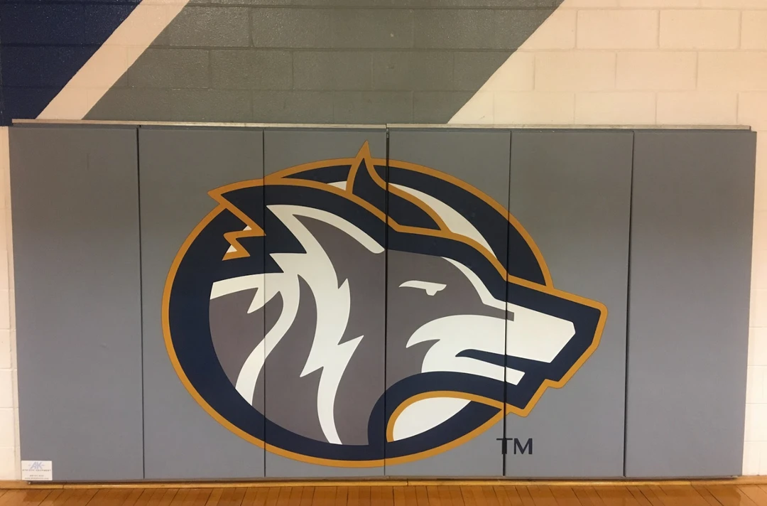 AK Athletic FlameSafe 'Class A' Fire Rated Gym Wall Padding Panels - 2' x 6' - Wood Backed - Custom Graphics & Logos 20 AK Athletic Equipment FlameSafe "Class A" Fire Rated Wood Backed Gym Wall Padding Panels 2' X 6'