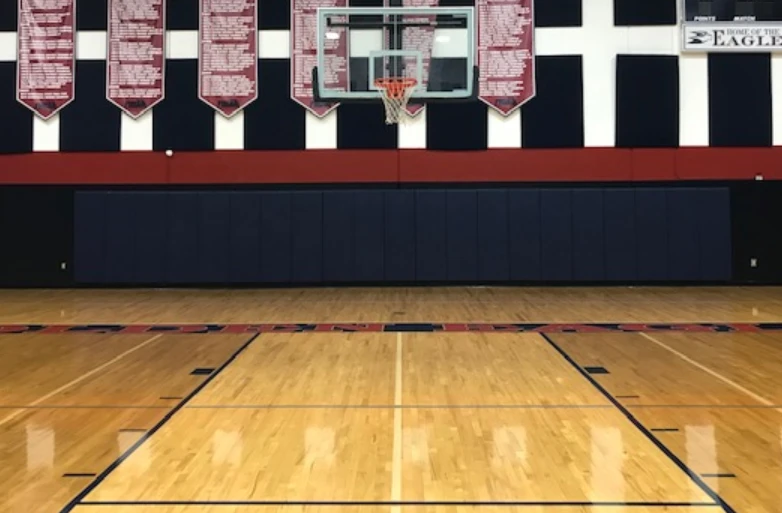 AK Athletic FlameSafe 'Class A' Fire Rated Gym Wall Padding Panels - 2' x 6' - Wood Backed - Custom Graphics & Logos 1 AK Athletic Equipment FlameSafe "Class A" Fire Rated Wood Backed Gym Wall Padding Panels 2' X 6'