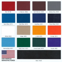 AK Athletic Equipment Wall Padding 14 Oz Vinyl And 18 Oz Vinyl Color Samples 3" X 7"