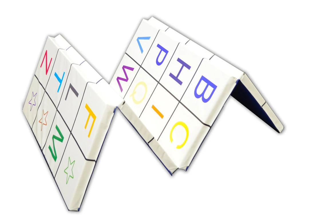 AK Athletic Equipment 4' x 8' x 2" Alphabet Fun Folding Tumbling Mat for Soft Play & Gymnastics 3 AK Athletic Equipment Folding Mats 4' X 8' X 2" Alphabet Fun Tumbling Mat