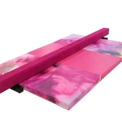 AK Athletic Equipment Pink Watercolor Gymnastics Balance Beam And Folding Mat Combo Package