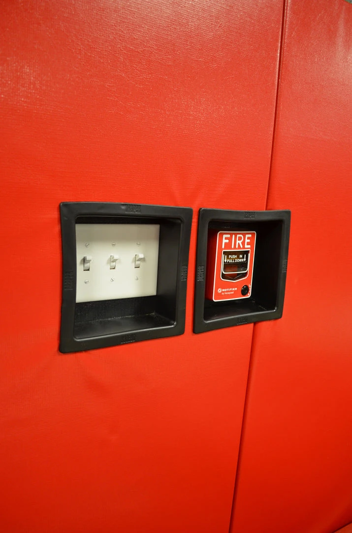 AK Athletic FlameSafe 'Class A' Fire Rated Gym Wall Padding Panels - 2' x 6' - Wood Backed - Custom Graphics & Logos 12 AK Athletic Equipment FlameSafe "Class A" Fire Rated Wood Backed Gym Wall Padding Panels 2' X 6'