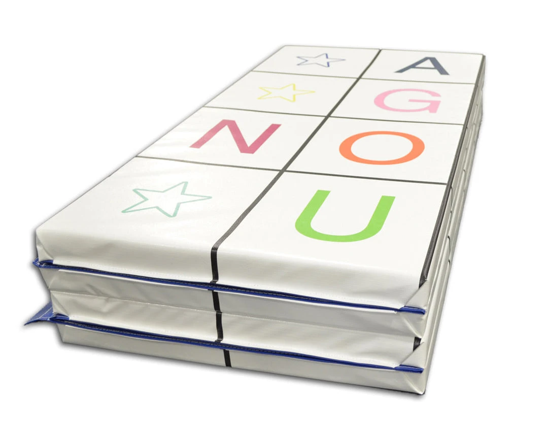 AK Athletic Equipment 4' x 8' x 2" Alphabet Fun Folding Tumbling Mat for Soft Play & Gymnastics 2 AK Athletic Equipment Folding Mats 4' X 8' X 2" Alphabet Fun Tumbling Mat