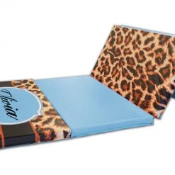 AK Athletic Equipment Leopard Print Monogram 4' X 8' Folding Gymnastics Mat