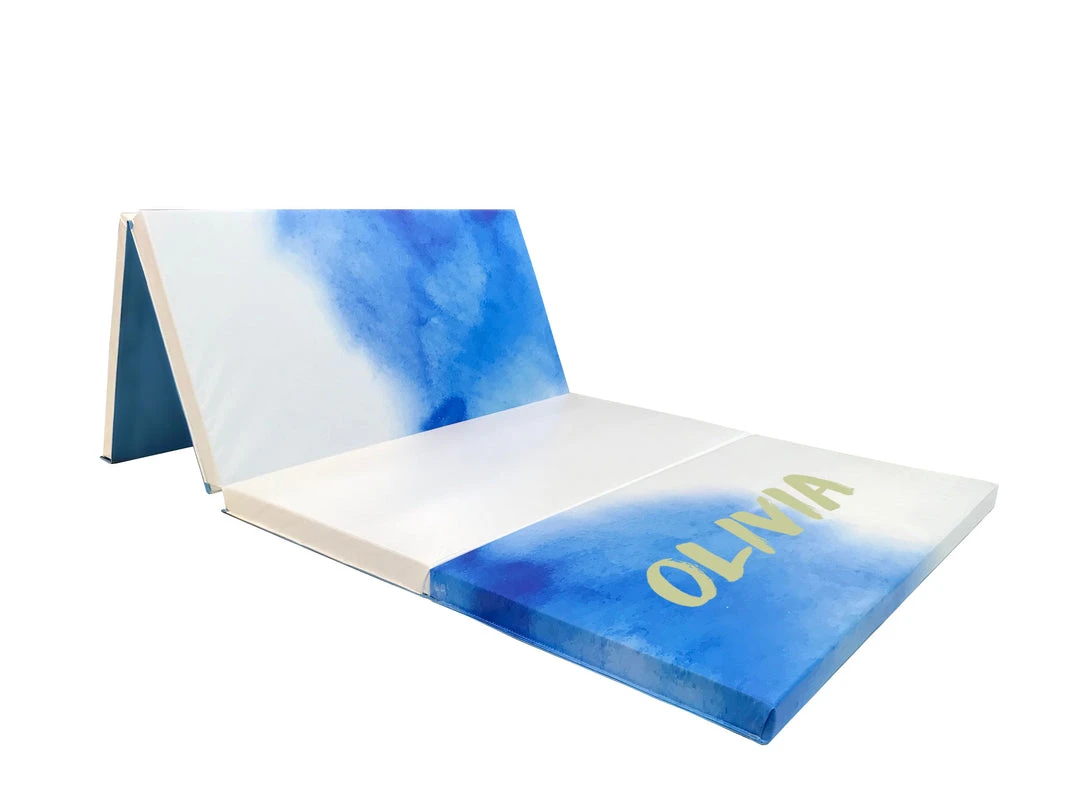 AK Athletic Equipment Watercolor Monogram 4' X 8' Folding Gymnastics Mat - Durable & Portable 1 AK Athletic Equipment Watercolor Monogram 4' X 8' Folding Gymnastics Mat Folding Mats