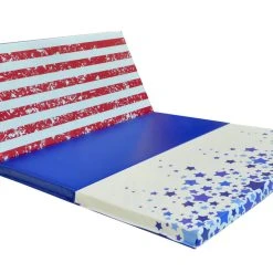 AK Athletic Equipment Folding Mats Red White And Blue Allstar 4' X 8' X 2" Intermediate Level Folding Gymnastics Mat