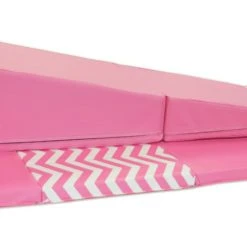AK Athletic Equipment 4' X 8' X 2" Pink Chevron Gymnastics Folding Mat And Pink Incline Combo Folding Mats