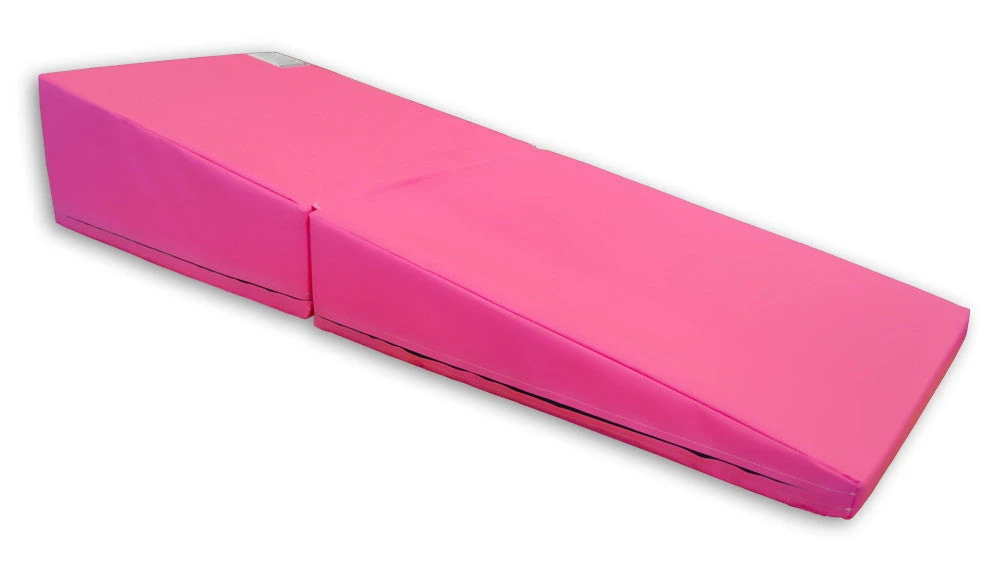 AK Athletic 4'x8'x2" Pink Chevron Gymnastics Folding Mat with Pink Incline Combo | Durable Folding Mats for Training 2 AK Athletic Equipment 4' X 8' X 2" Pink Chevron Gymnastics Folding Mat And Pink Incline Combo Folding Mats