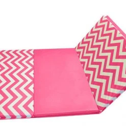 AK Athletic 4'x8'x2" Pink Chevron Gymnastics Folding Mat with Pink Incline Combo | Durable Folding Mats for Training 5 AK Athletic Equipment 4' X 8' X 2
