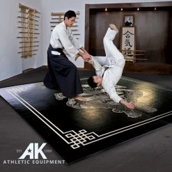 AK Athletic Equipment Wrestling Mats Samurai Digitally Printed 8' X 8' X 1 3/8" Roll-Up MMA Grappling Mat