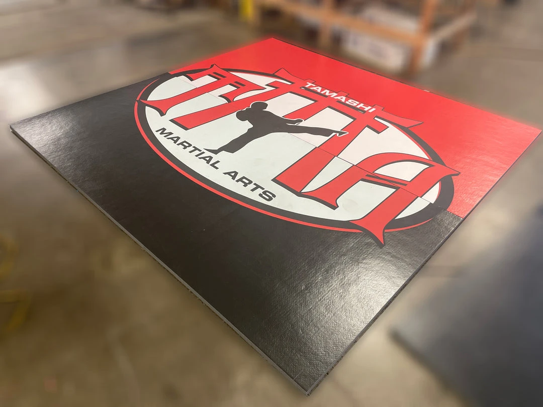 AK Athletic Equipment Clearance Wrestling Mat 10' X 122" Black With Logo - Martial Arts Training Mat 1 AK Athletic Equipment Clearance Wrestling Mat 10' X 122" Black With Logo Martial Arts