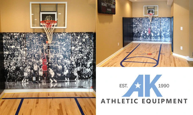 AK Athletic FlameSafe 'Class A' Fire Rated Gym Wall Padding Panels - 2' x 6' - Wood Backed - Custom Graphics & Logos 11 AK Athletic Equipment FlameSafe "Class A" Fire Rated Wood Backed Gym Wall Padding Panels 2' X 6'